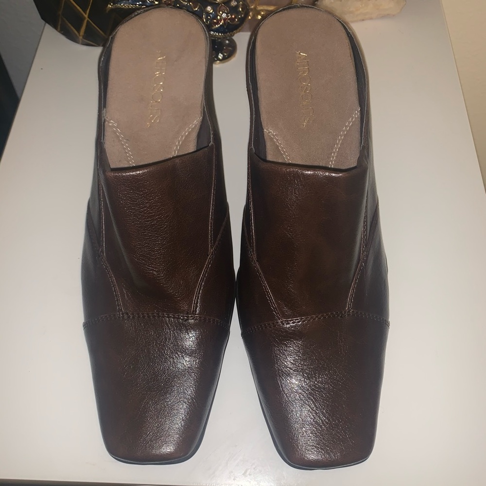Aerosols leather slip on mules